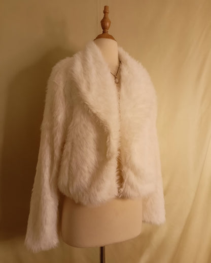 White fur coat Manteau fourrure blanc