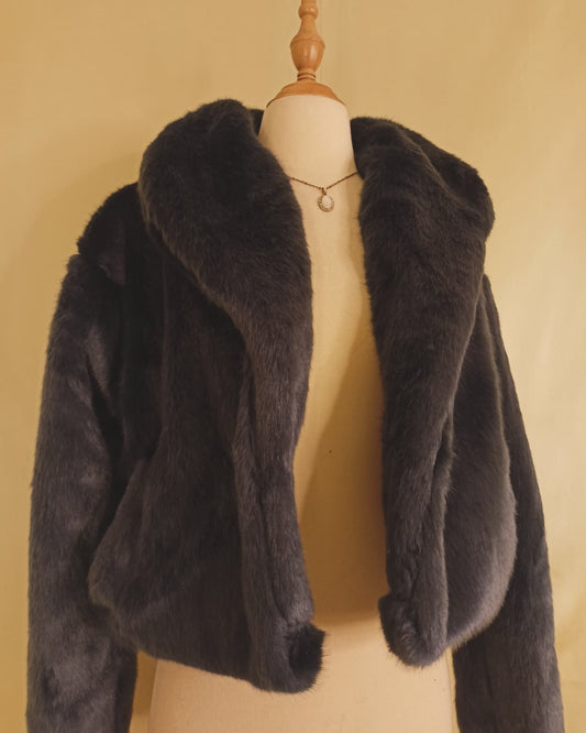 Fur coat dark blue Manteau fourrure bleu