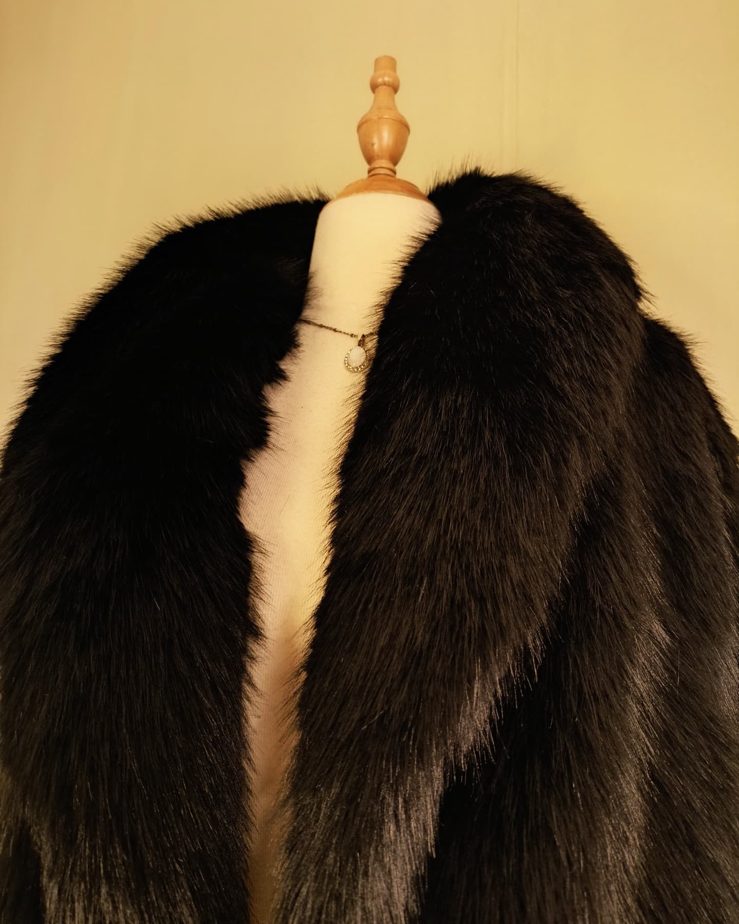 Black fur coat