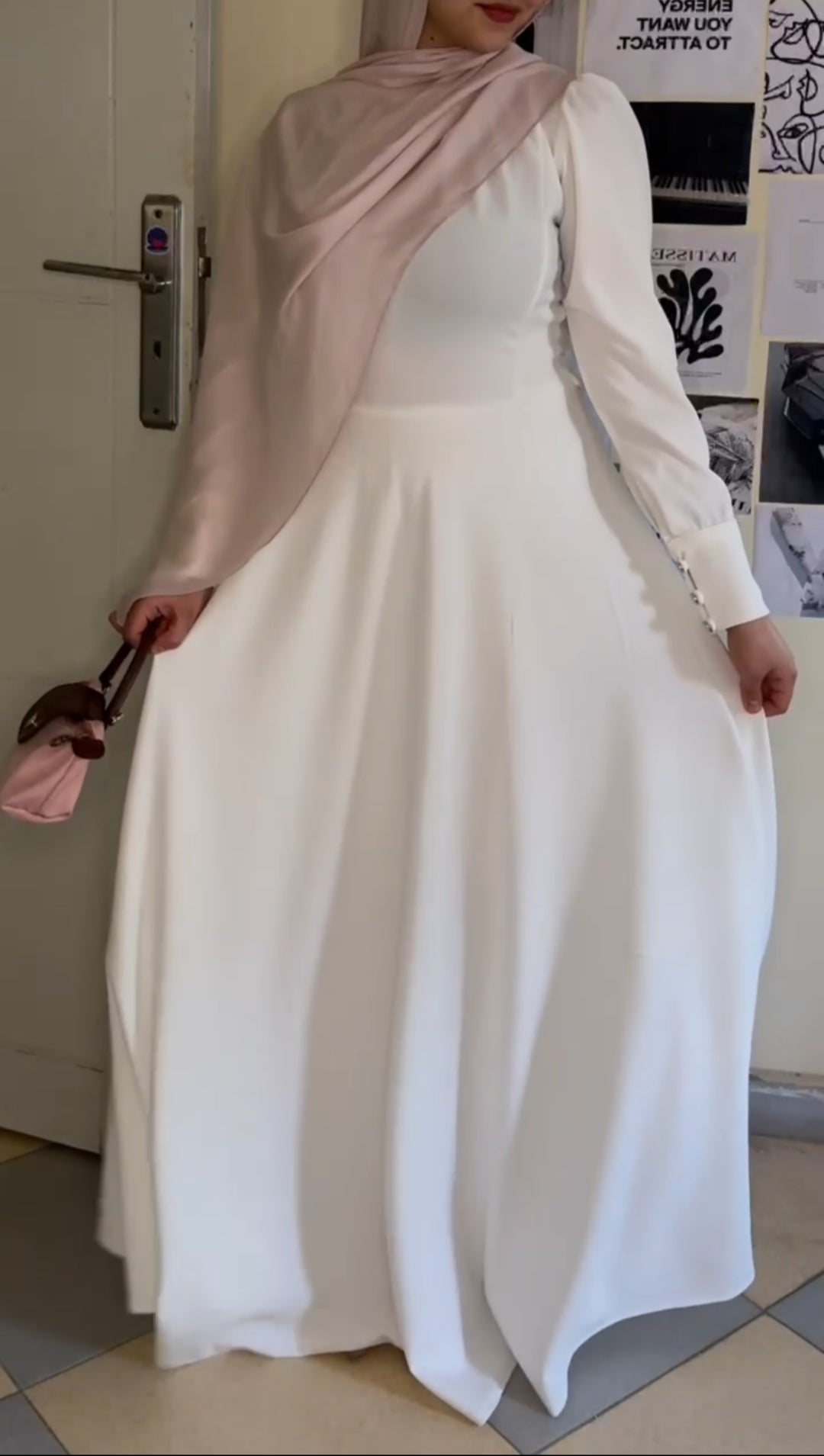 White modest dress