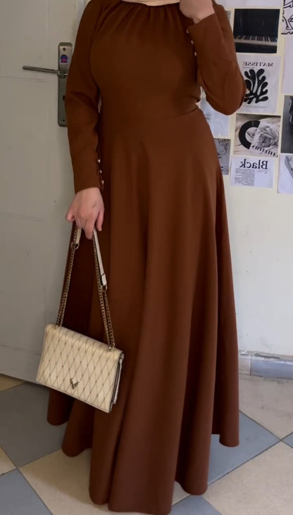 Brown modest dress